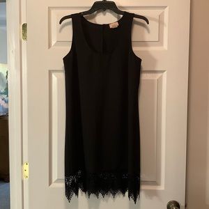 Black shift dress with lace/crochet detail